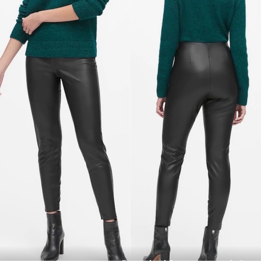 Banana Republic Devon‎ Vegan Leather Legging Pants in Black.